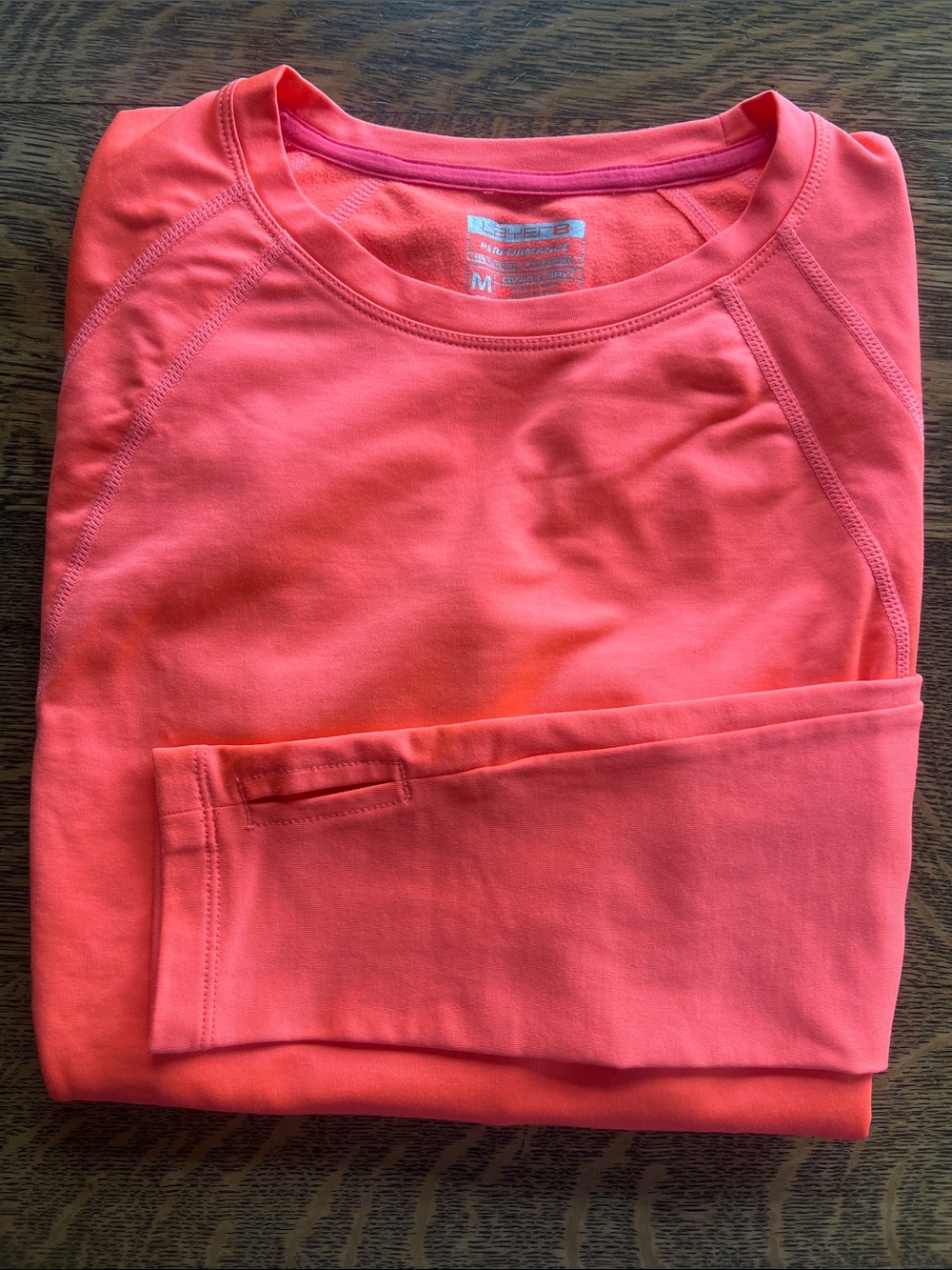 Layer 8 Coral Pink Long Sleeve Crew Top